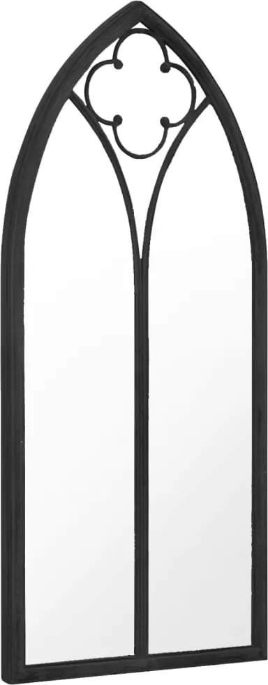 vidaXL Oglindă de grădină, negru, 100x45 cm, fier, uz exterior