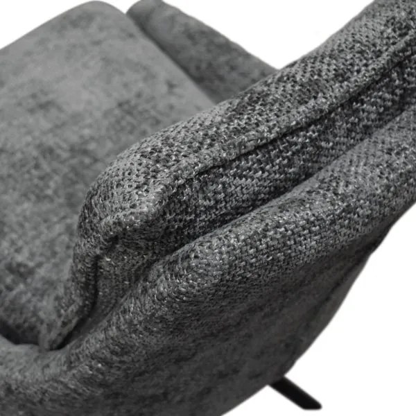 PAZZO DESIGN Set de 2 scaune Biagio Gri cu tapițerie din material textil și picioare metalice | Aosom Romania