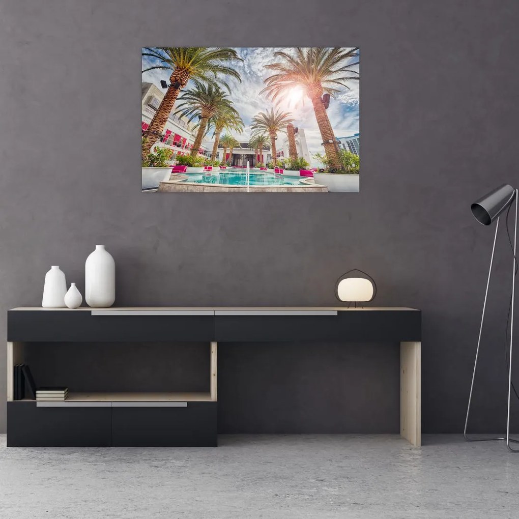 Tablou - palmier cu bazin (90x60 cm)