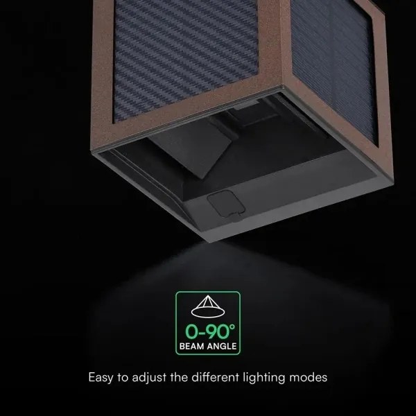 Lampă solară LED de perete cu senzor LED/9W/3,7V 3000/4000/6000K IP65 2600mAh maro