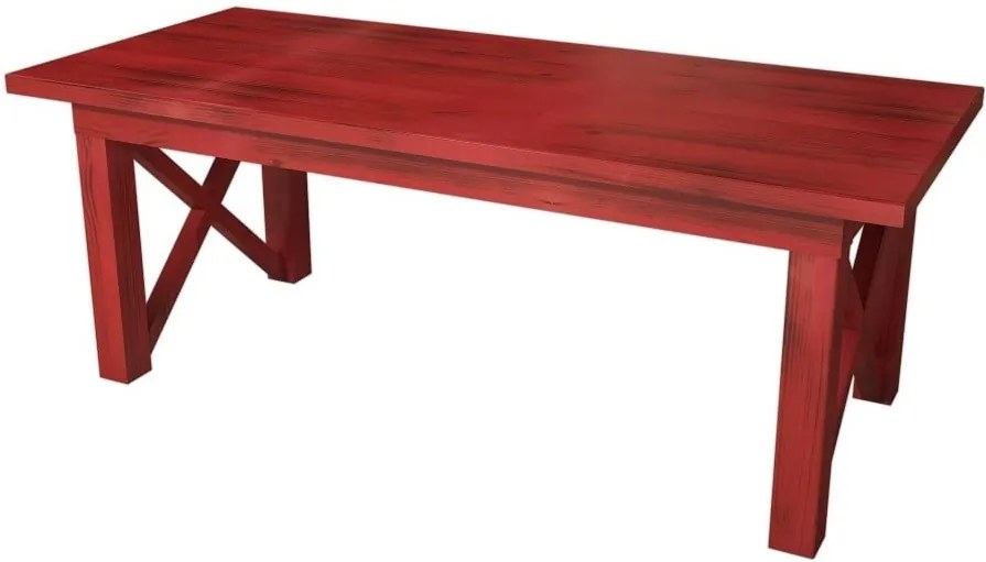 Măsuță din lemn masiv de pin Ricco, roșu