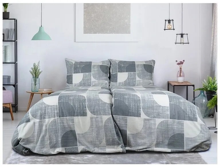B.E.S. Petrovice Lenjerie de pat din flanel Nordic Grey, 140 x 200 cm, 70 x 90 cm