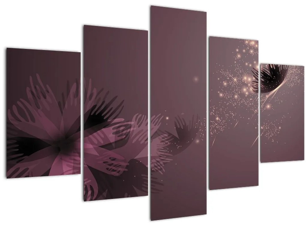 Tablou - Floare și fluture (150x105 cm)