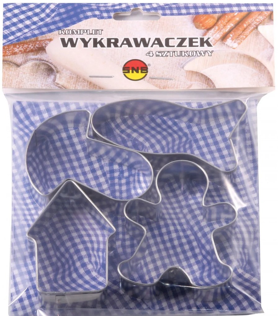 Set forme fursecuri, 4 piese, mix modele iarna, SNB