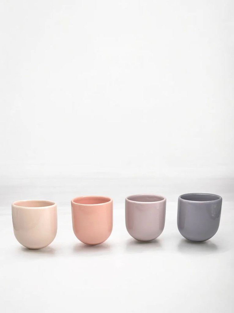 SET 4 PAHARE CAFEA CERAMICA NOVUM SPRINGTIME PASTEL 250ML