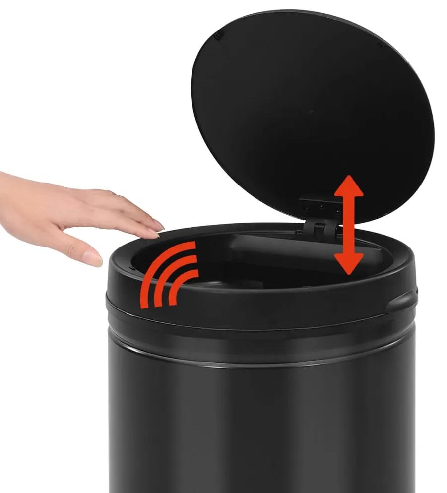 Cos de gunoi automat cu senzor, 60 L, negru, otel carbon Negru, 60 l