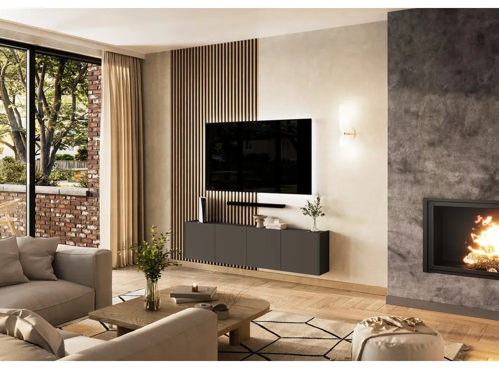 Comodă TV gri antracit 183x45 cm Piana – Germania