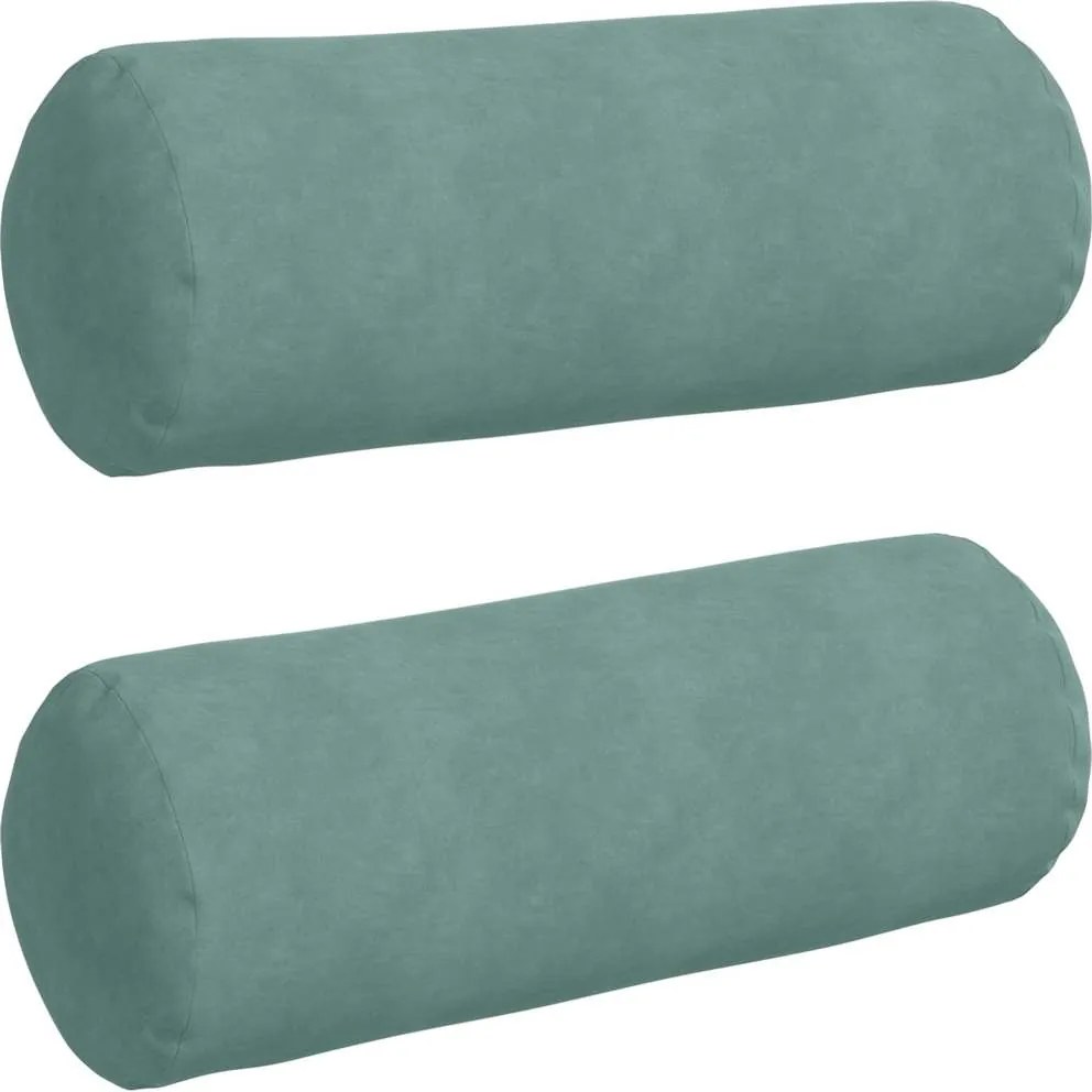 vidaXL Perne Bolster 2 pcs Verde Mării Ø 25 x 70 cm
