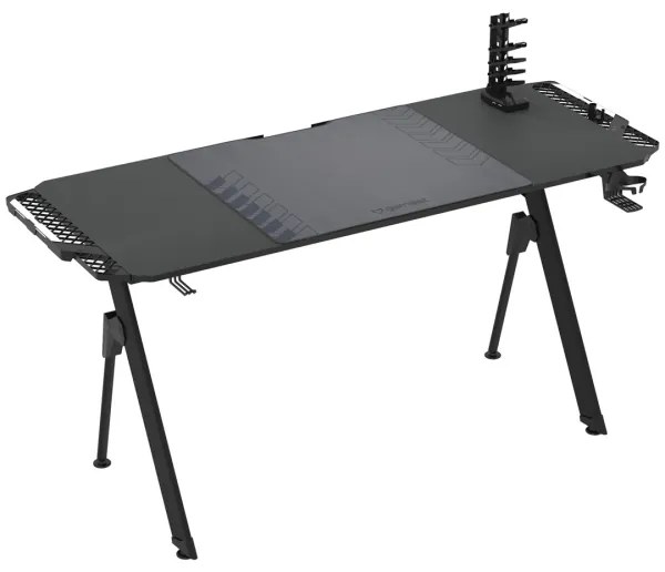 Masa de gaming FALCON 156x60 cm, iluminare LED RGB, negru