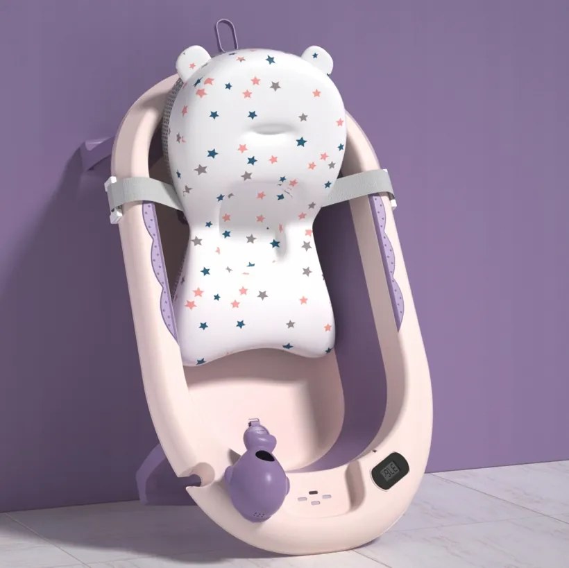 Cada de baie pliabilă pentru copii VAIANA PREMIUM cu pernă - mai multe culori Violet