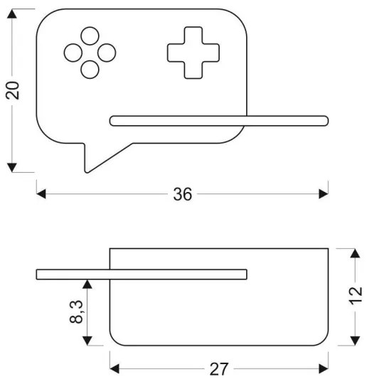 Aplică LED cu raft pentru copii CONSOLE LED/5W/230V verde