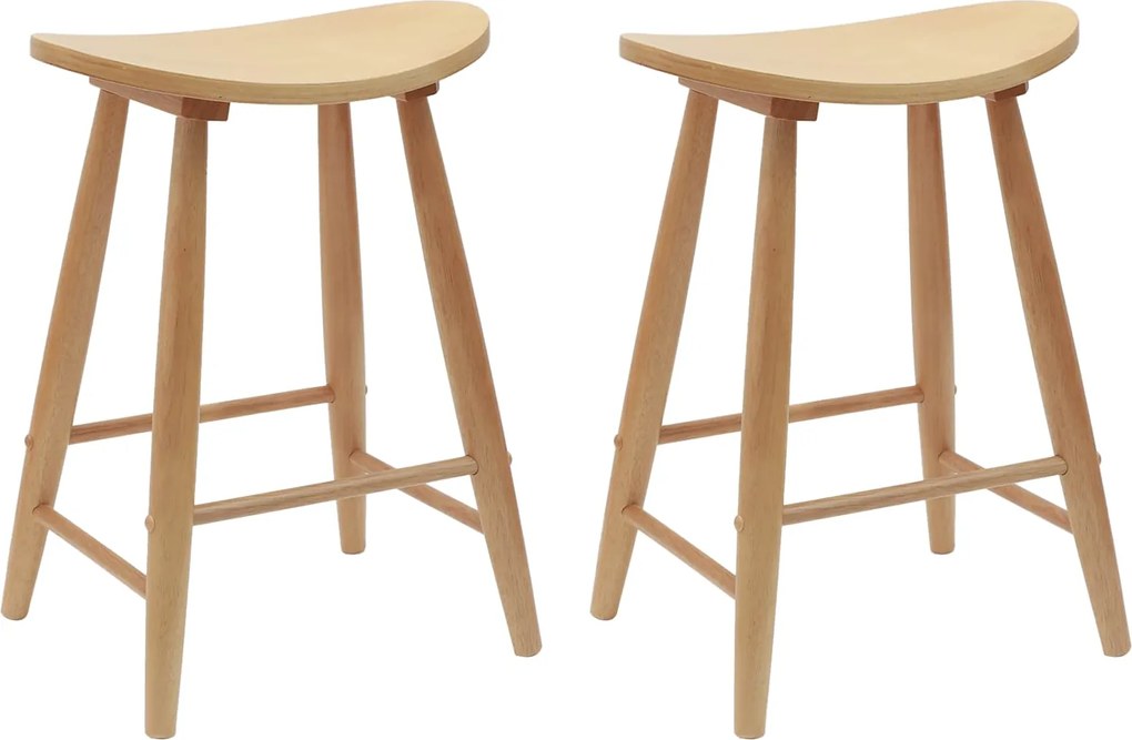 vidaXL Scaune de dining 2 pcs natural 46 x 37 x 63 cm