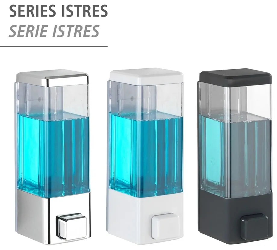 Dozator de săpun lichid alb de montat pe perete din plastic 320 ml Istres – Wenko