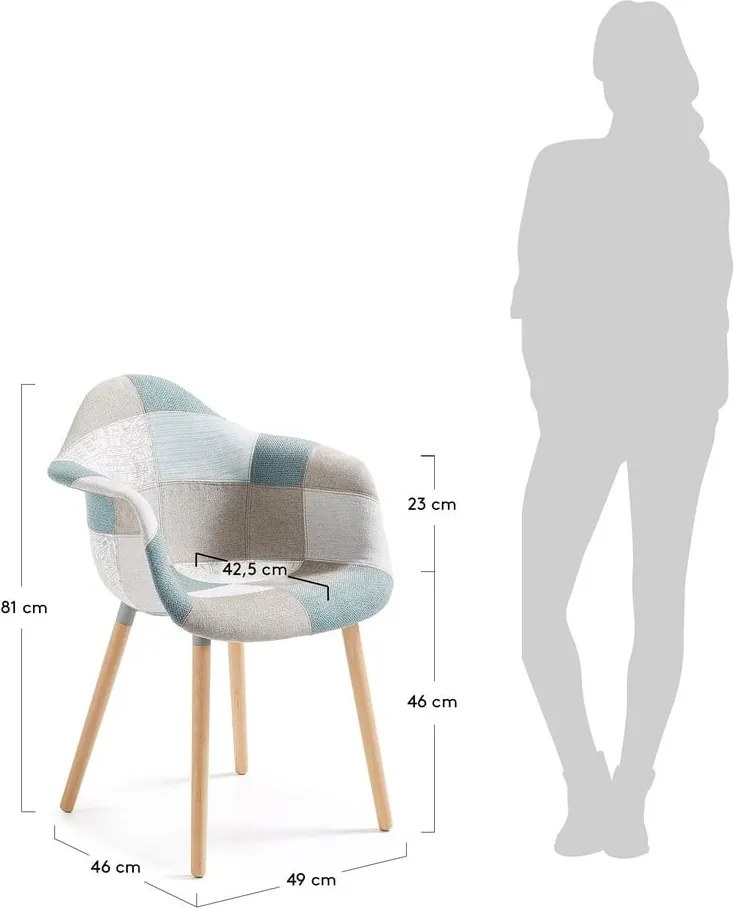 Fotoliu cu model Kave Home Kenna, albastru
