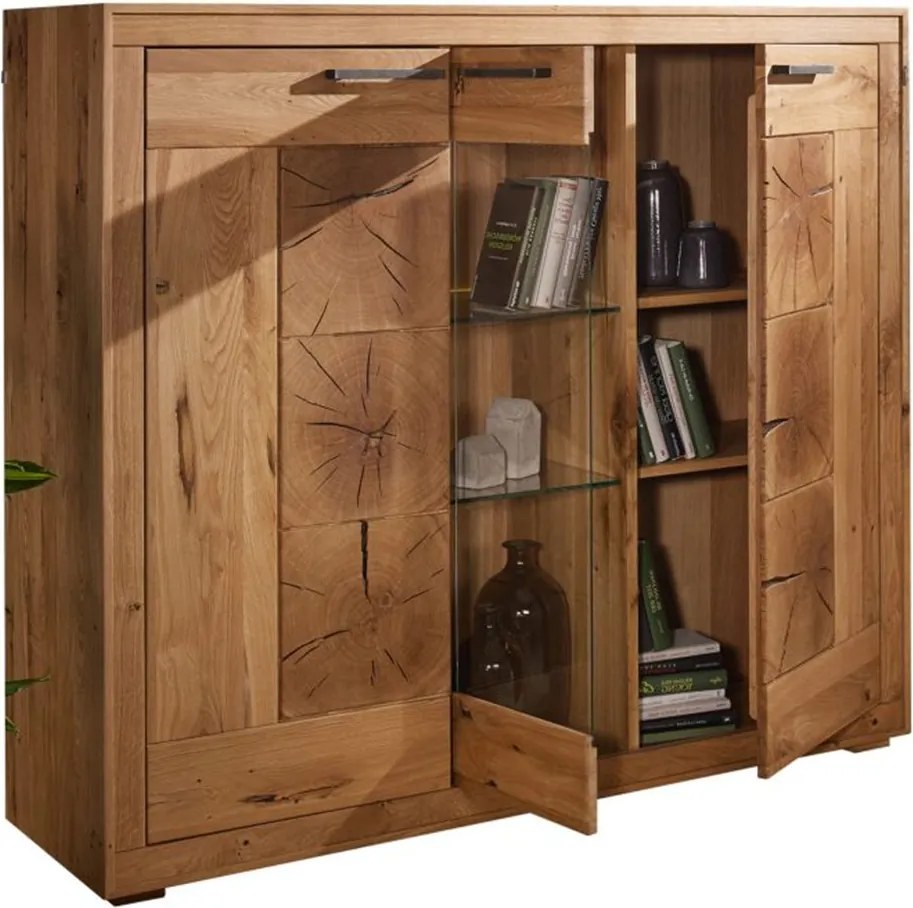 Vitrină lemn masiv II Rustic Home 150 cm