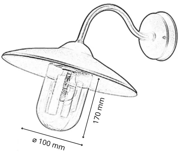 Abajur de rezervă din sticlă VIGO E27 170x100 mm