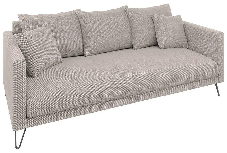 Canapea maro deschis cu tapițerie din chenille 200 cm Freya – Ropez