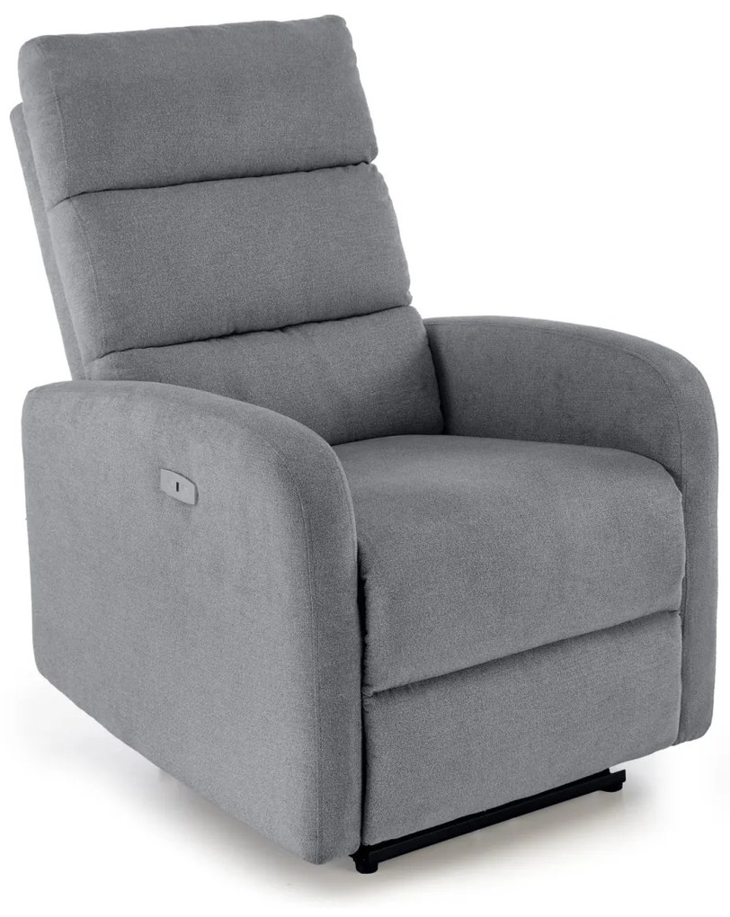 Fotoliu recliner Carinio stofa gri H100 cm