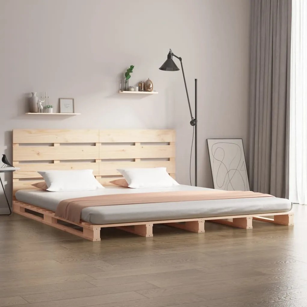 vidaXL Cadru de pat fără saltea, 140x190 cm, lemn masiv de pin