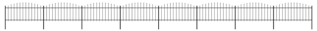 vidaXL Gard de grădină cu vârf tip suliță din oțel 1426x75 cm, negru
