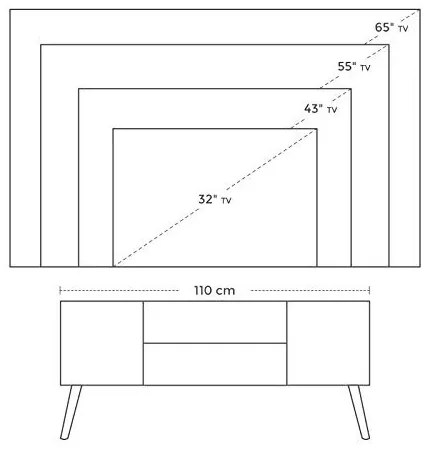 COTVI1 - Comoda TV 110 cm, living, dormitor, stil industrial - Maro