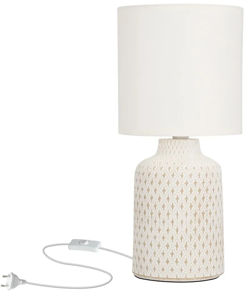 Veioză crem cu abajur textil (înălțime 32 cm) Iner – Candellux Lighting