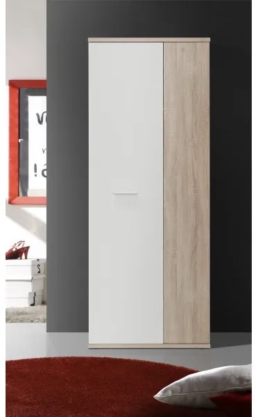 Comodă/Pantofar SIMO, stejar Sonoma/alb