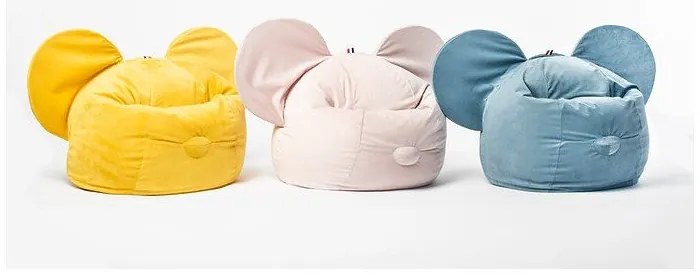 Fotoliu puf pentru copii roz deschis Ears – The Brooklyn Kids