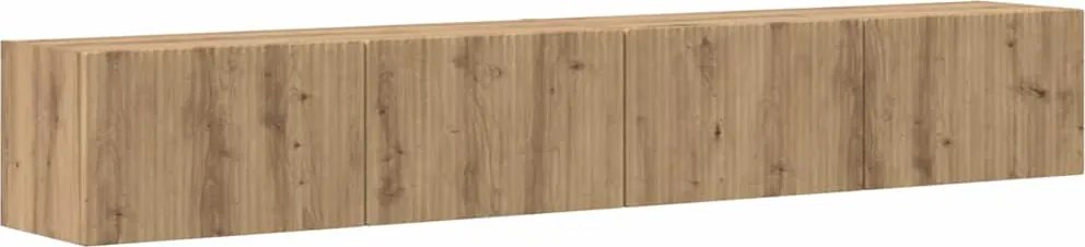 vidaXL Dulap TV de perete 2 pcs Stejar artizanal 98 x 31 x 29,5 cm