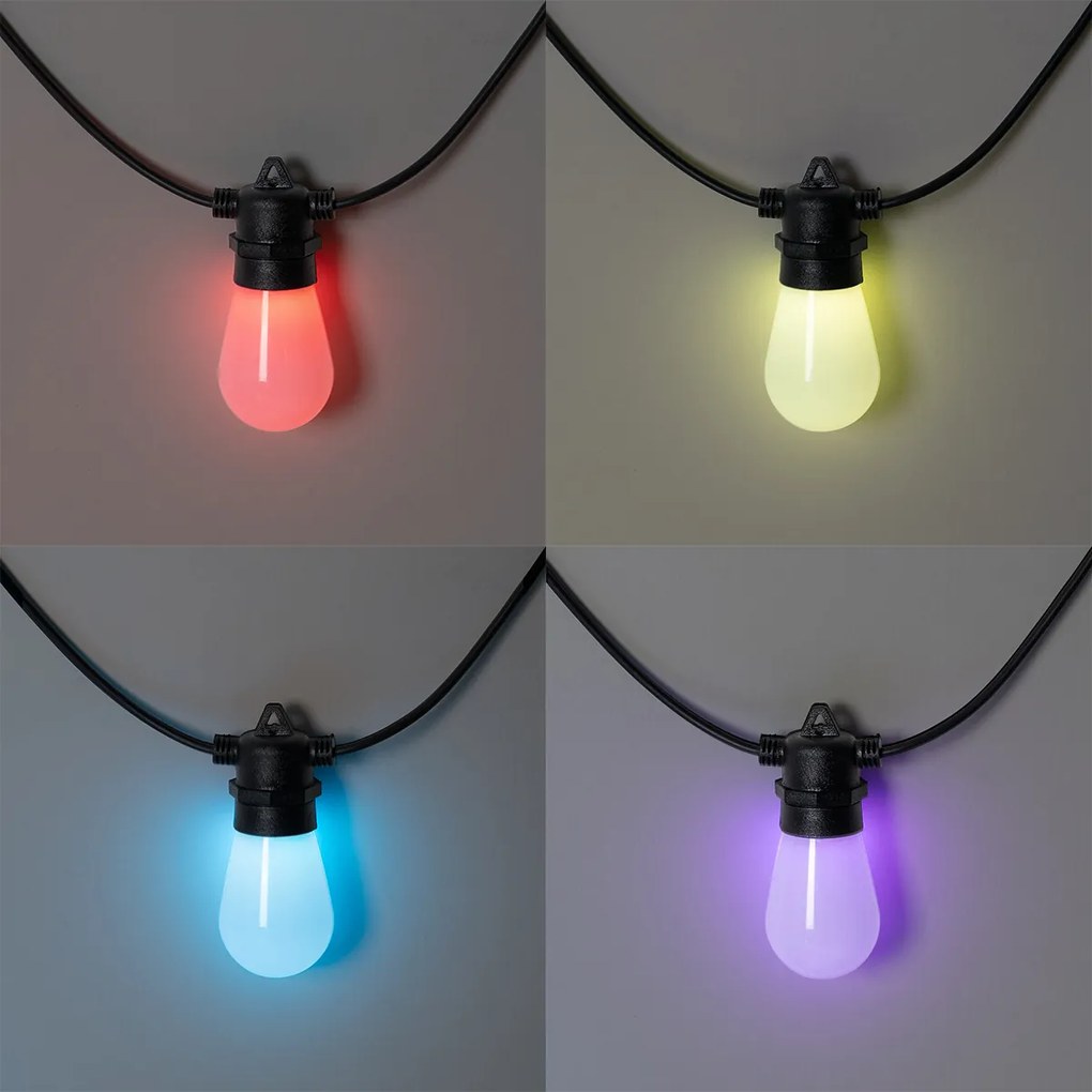Ghirlandă luminoasă LED inteligentă 15 metri 15 lumini opal RGBW IP44 - Chill