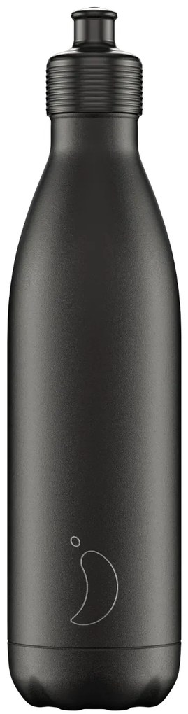 Sticlă termos Chilly's Bottles - neagră - 750ml, ediția Original Sports