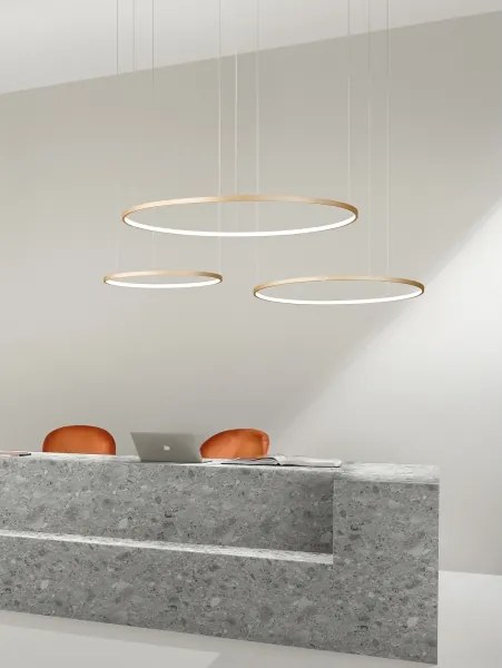 Ondaluce - Lustru LED reglabil pe cablu SOEL LED/38W/230V Ø 80 cm, auriu