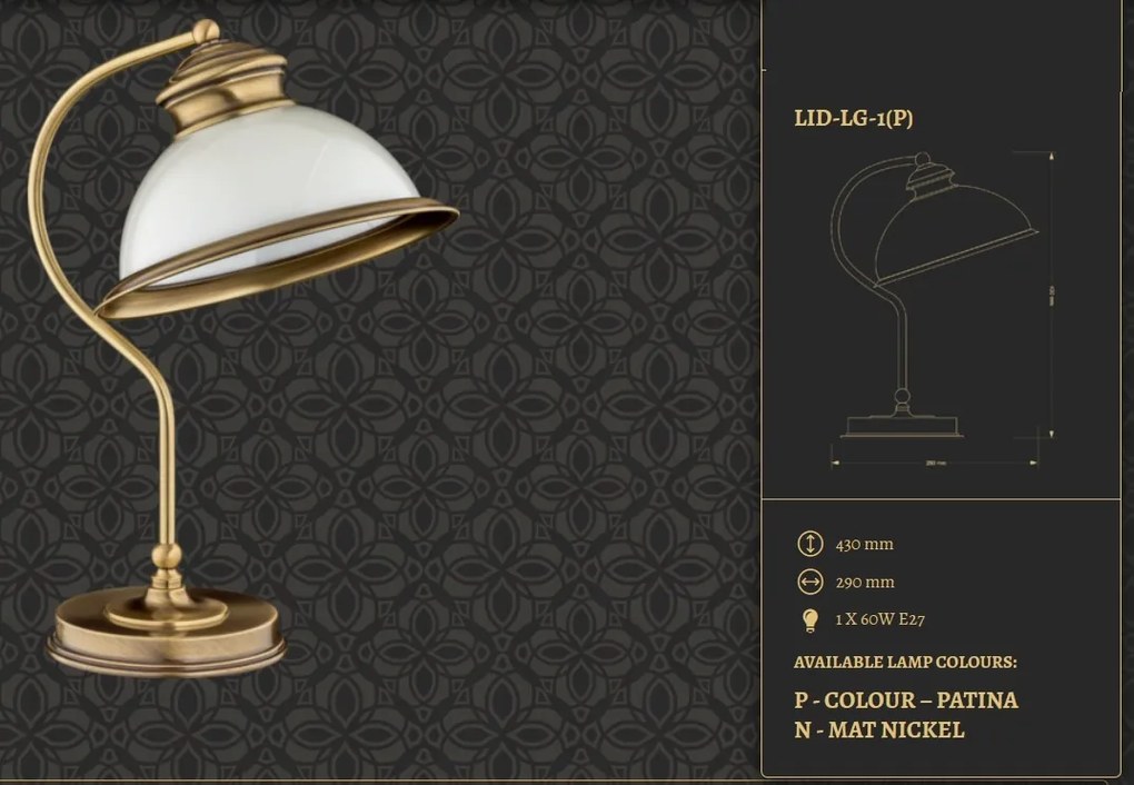 Veioza, lampa de masa design clasic realizata manual Lido