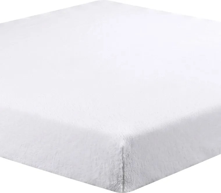 decoDoma Cearceaf cu elastic din micropluş alb 90 x 200 cm