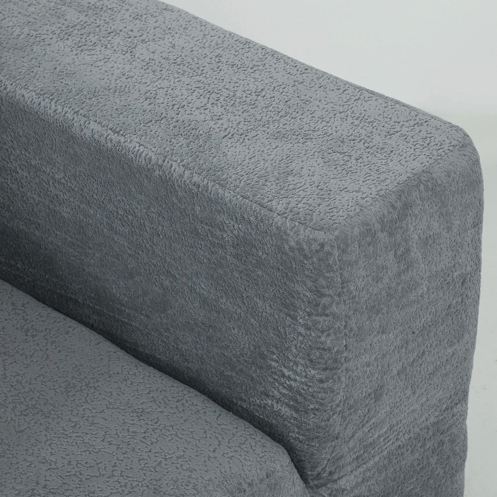 HOMCOM Canapea Modulară Secțională 294 cm, în Formă de U cu 2 Poufuri, Fără Asamblare, Gri Închis, pentru Sufragerie și Dormitor. | Aosom Romania