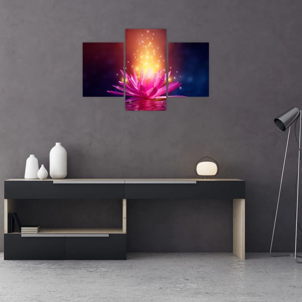 Tablou cu lotus pe apă (90x60 cm)
