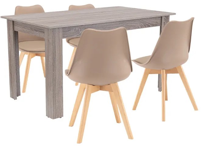 Set de masă Zara 4+1 bej-stejar York