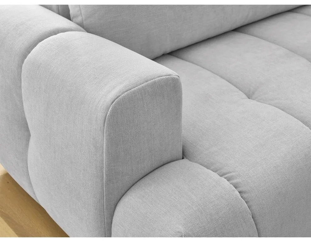 Colțar gri deschis extensibil/cu spațiu de depozitare (cu colț pe partea dreaptă/în formă de ”L”) Fuji – Bobochic Paris