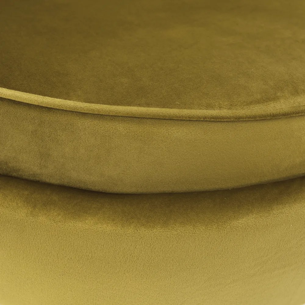 Fotoliu în stil Art-deco, catifea Velvet muştar/crom auriu, NOBLIN