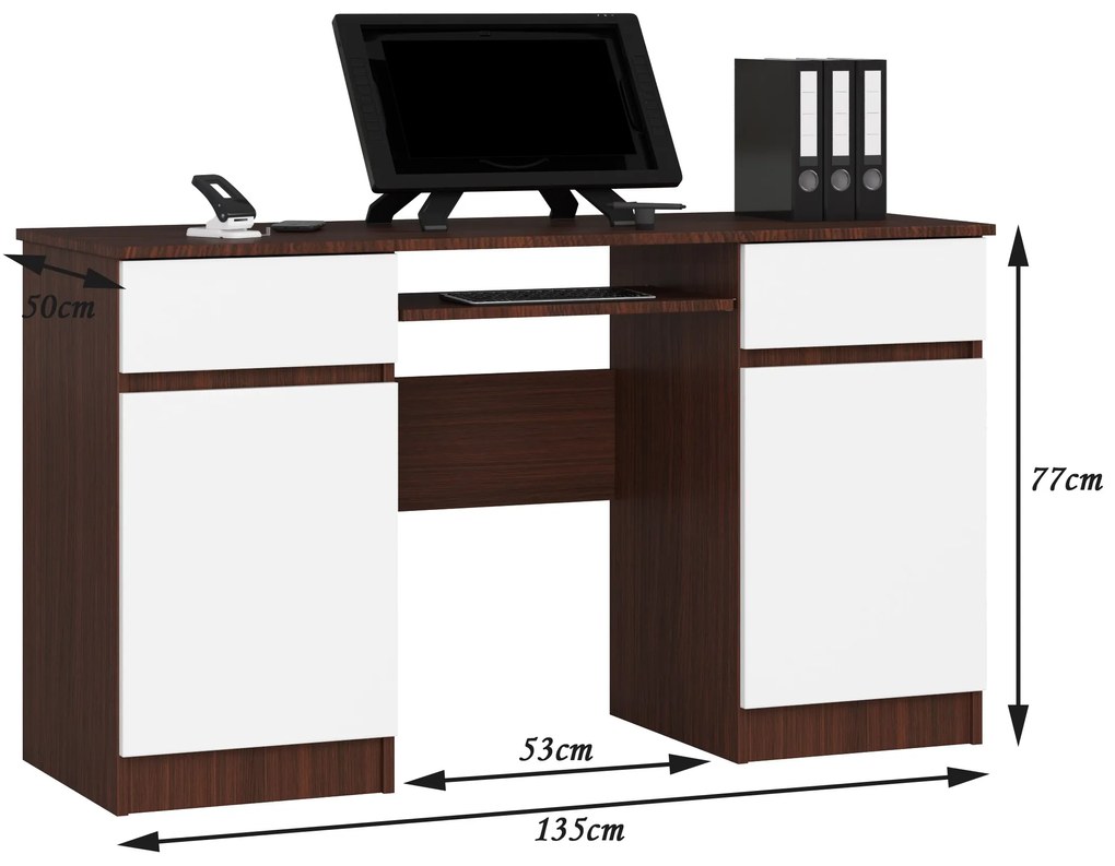 Masă PC Bahadur (wenge + Alb). 1069693