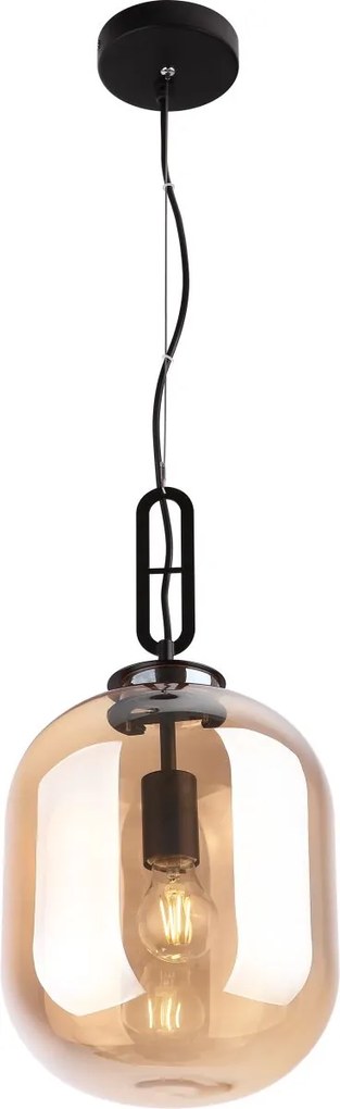 MaxLight Honey lampă suspendată 1x60 W negru-chihlimbar P0297