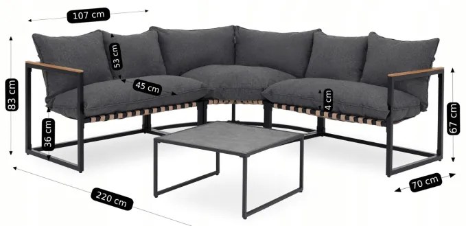 JAKS Set de mobilier de grădină Toledo