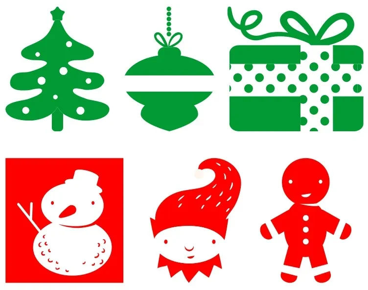 Sticker decorativ Set Decoratiuni Craciun