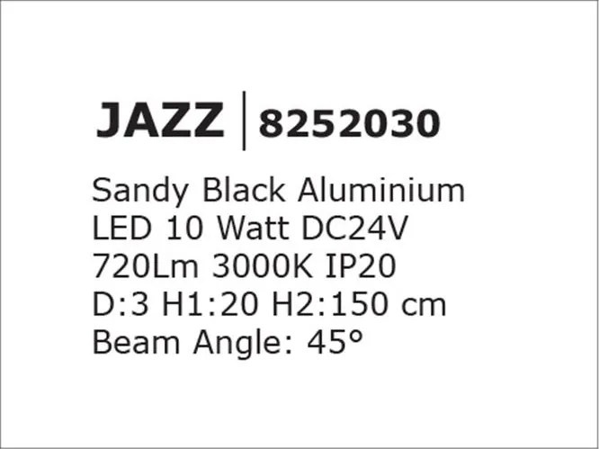 Accesoriu, Corp de iluminat pentru sina magnetica Buxton, Loop sau Sign, JAZZ 10 Watt negru