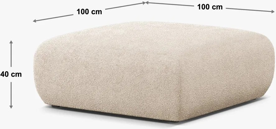 Taburet albastru închis cu tapițerie din stofă bouclé Molino – Micadoni Home