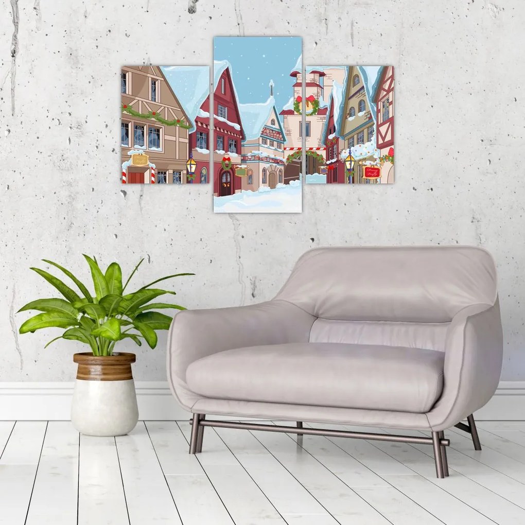 Tablou - Stradă de iarnă (90x60 cm)