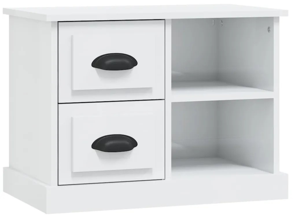 816370 vidaXL Noptieră, alb extralucios, 60x35,5x45 cm