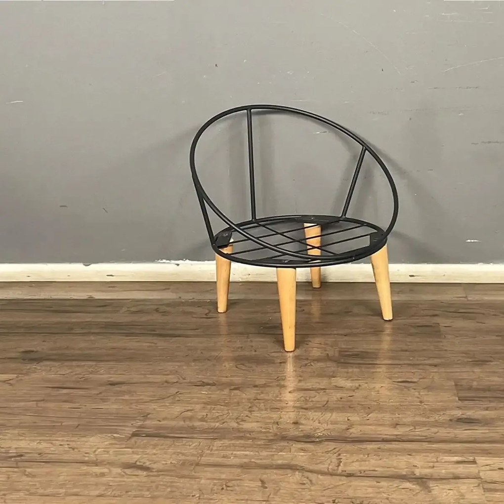 Fotoliu tapitat cu stofa si picioare metalice,rotund,homs,seria B-120,20042