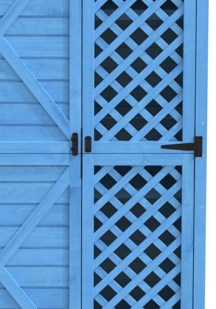 Depozit de mobilier de grădină din lemn pentru exterior, magazie de unelte rezistentă la intemperii, cu mult spațiu de depozitare și construcție din lemn stabilă, 90x56,5x175,3 cm, Albastru
