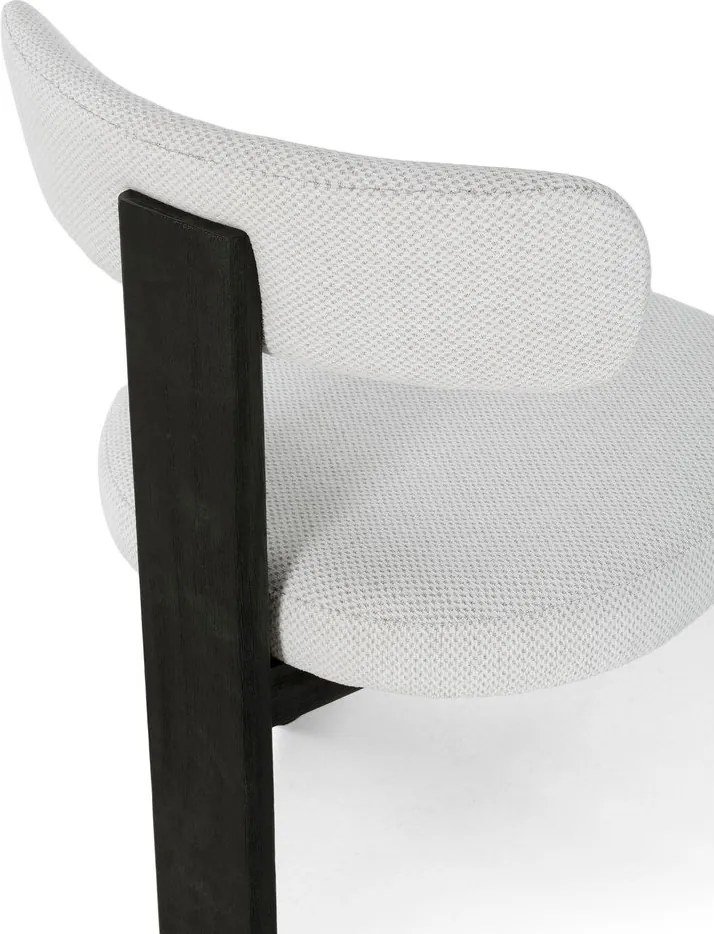 Scaune de dining negre/gri-deschis 2 buc. tapițate Nadia – MOME